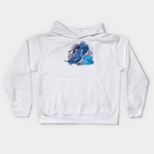 Blue Jay with Roses Kids Hoodie